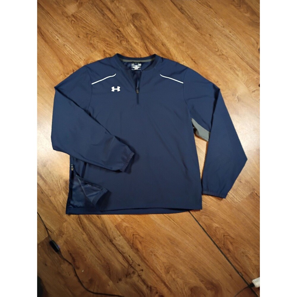 Under Armour Quarter Zip Mens L Navy Loose Pullover